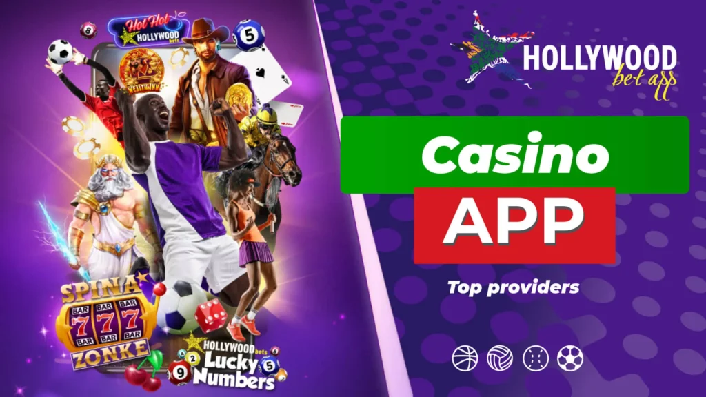 Large selection of casino games in a mobile app Hollywoodbet